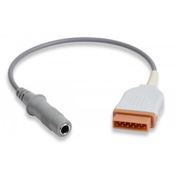 2021700-001, Compatible temp adapter for GE/Marquette w/female mono plug connector